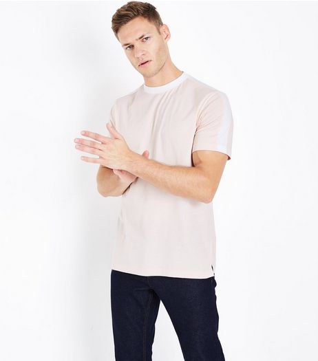 Pink Contrast Stripe T-Shirt | New Look