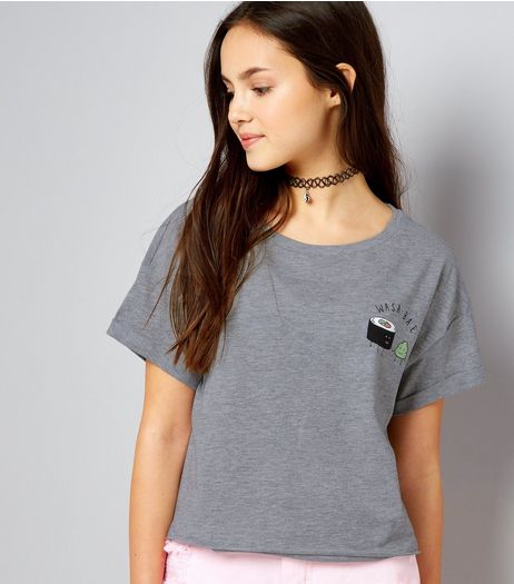 Teens Grey Wasa-bae Logo T-Shirt | New Look