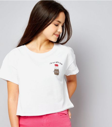 Teens White I'm Soy Into You Slogan T-Shirt | New Look