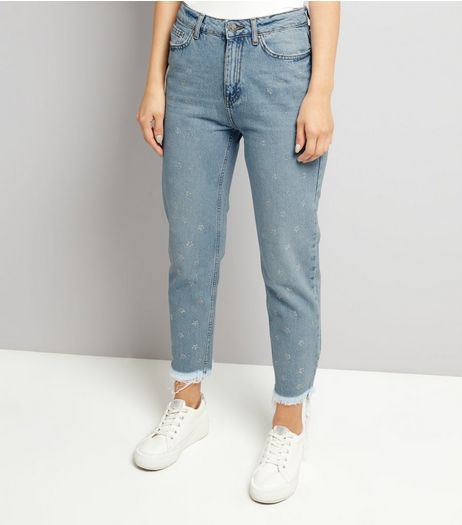 Blue Star Gemstone Mom Tori Jeans | New Look