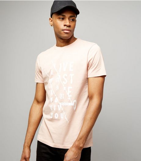Pink Spliced Print T-Shirt | New Look