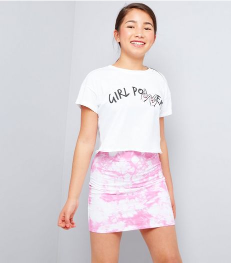 Teens Pink Tie Dye Tube Skirt | New Look