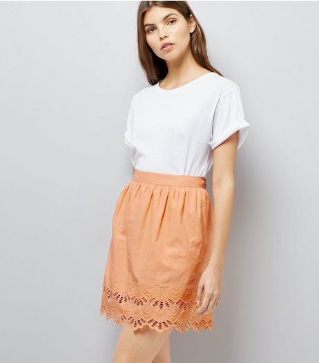 Orange Cut Out Hem Mini Skirt | New Look