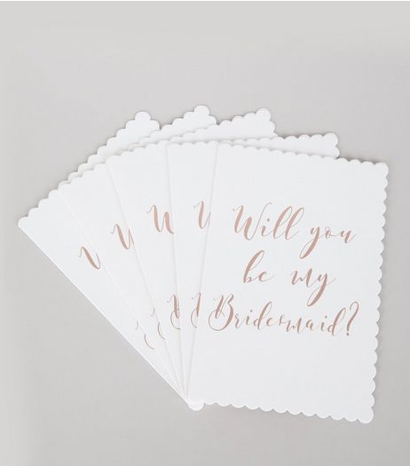 White Will You Be My Bridesmaid Wedding Cards | New Look