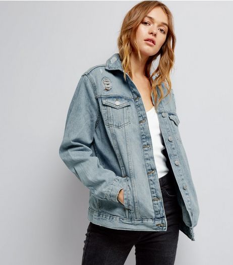 Blue Stud Back Denim Jacket | New Look