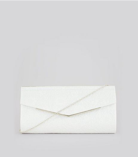 White Lace Clutch Bag | New Look