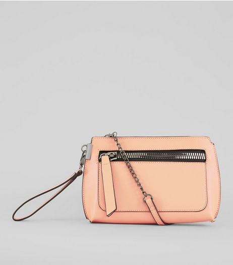 Peach Zip Front Cross Body Bag | New Look