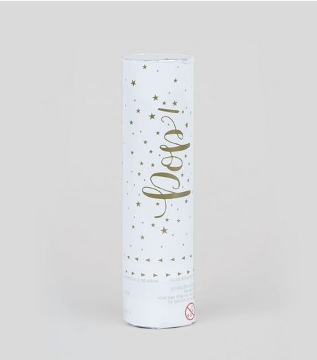 White Gold Wedding Confetti Cannon | New Look