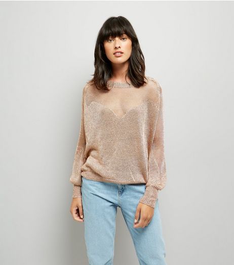 Blue Vanilla Pink Mesh Front Jumper | New Look