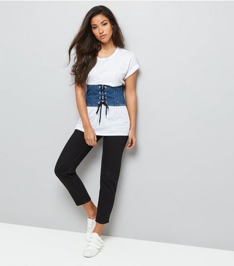 Denim Corset Lace Up Belt | New Look