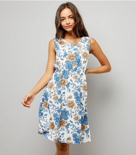 Mela White Floral Print Dress | New Look