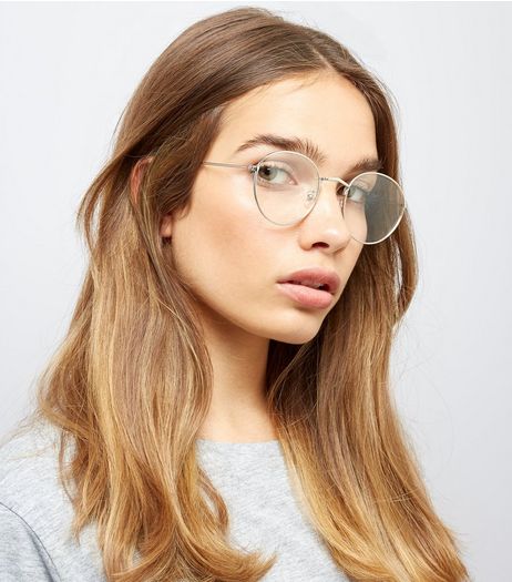Silver Clear Lens Round Glasses | New Look