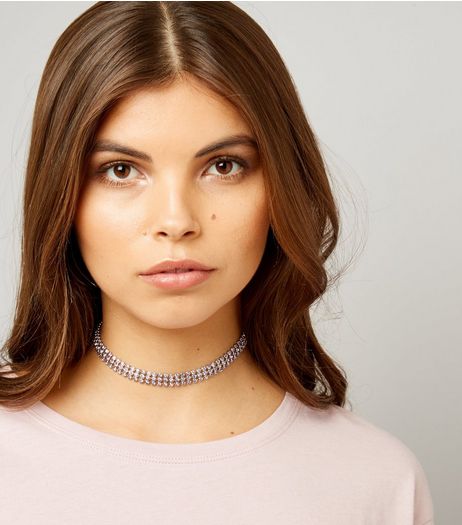 Lilac Crystal Choker | New Look