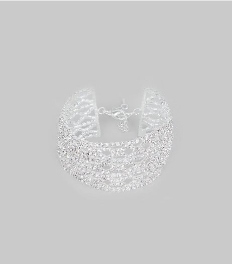 Silver Diamante Anklet | New Look