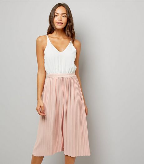 AX Paris Pink Pleated Skirt Dress | New Look