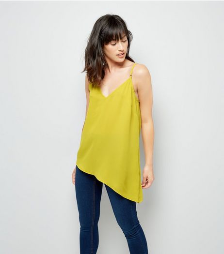 Yellow Aysmmetric Hem Cami Top | New Look