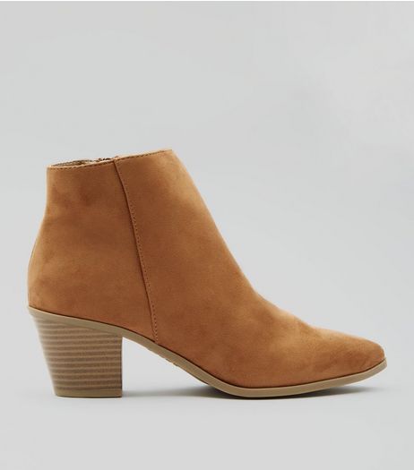 Tan Suedette Western Ankle Boots | New Look
