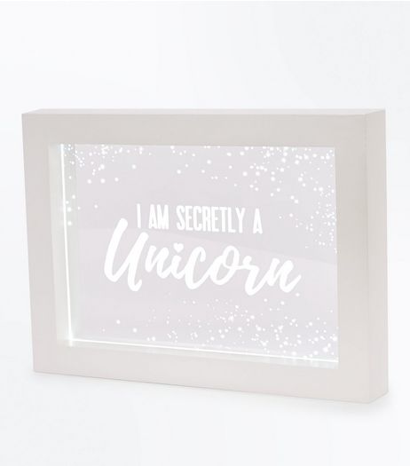 White 'I am Secretly A Unicorn' Shake It Frame | New Look