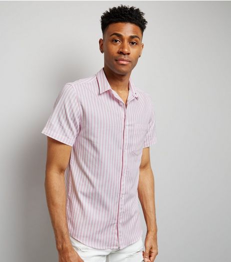 Pink Stripe Short Sleeve Shirt | New Look