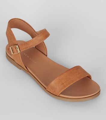tan flat sandals wide fit