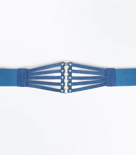 Blue Denim Caged Corset | New Look
