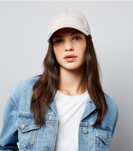 Grey Not Interested Embroidered Cap | New Look