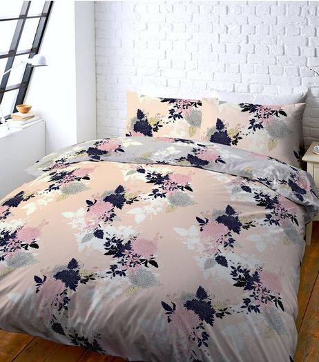 Pink Floral Print Double Duvet Set | New Look