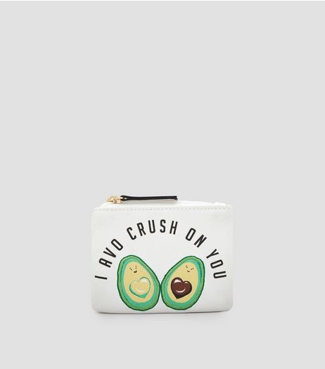 White I Avo Crush On You Zip Top Purse | New Look