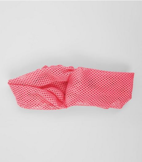 Pink Mesh Twist Front Headband | New Look