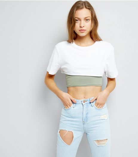 White Short Sleeve Extreme Crop Top | New Look