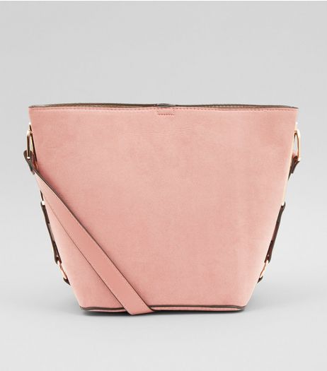 Shell Pink Suedette Bucket Bag | New Look