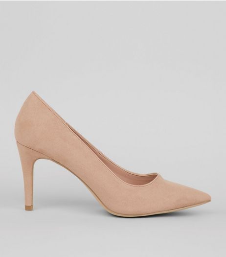 Nude Pink Comfort Suedette Pointed Heels | New Look