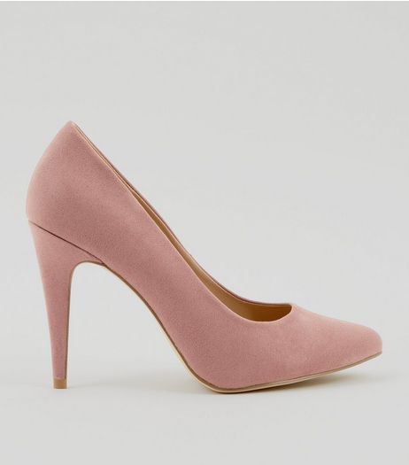 Pink Suedette Cone Heel Pointed Court Shoes | New Look