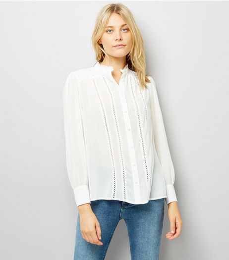 Cream Crochet Trim Shirt | New Look