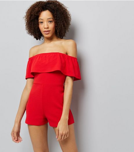 Red Bardot Playsuit | New Look