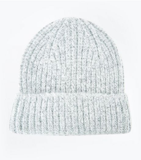 Grey Brushed Knit Beanie Hat | New Look