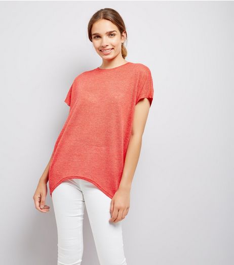 Red Lattice Back T-Shirt | New Look