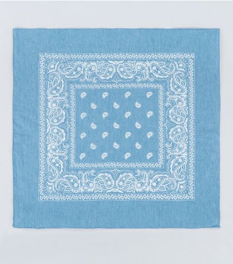 Blue Denim Paisley Print Bandana | New Look