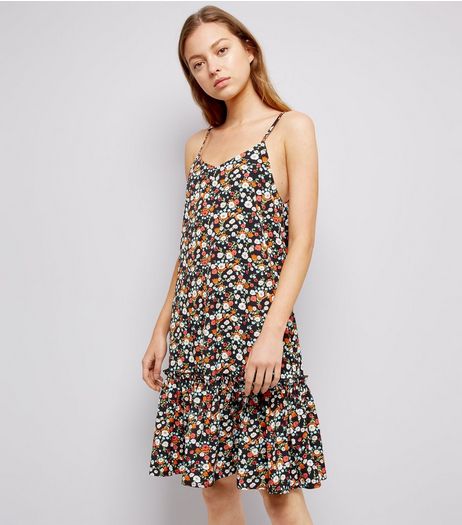 Cameo Rose Orange Floral Print Slip Dress | New Look