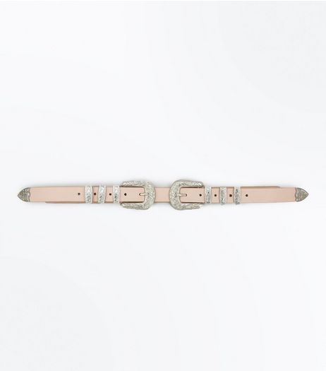 Pink Double Western Buckle Waist Belt | New Look