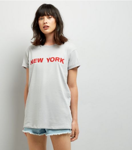 Grey New York Slogan T-Shirt | New Look