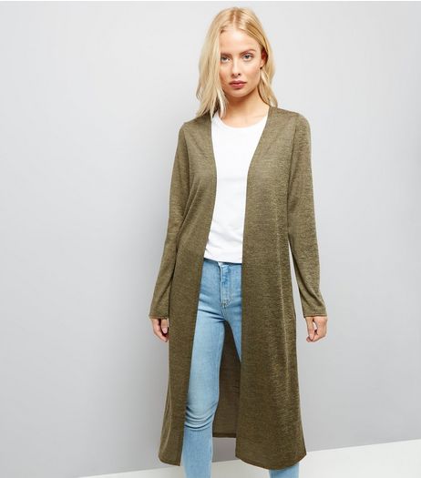 Khaki Maxi Cardigan | New Look