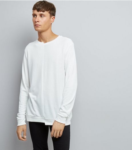 Off White Spliced Sweater | New Look
