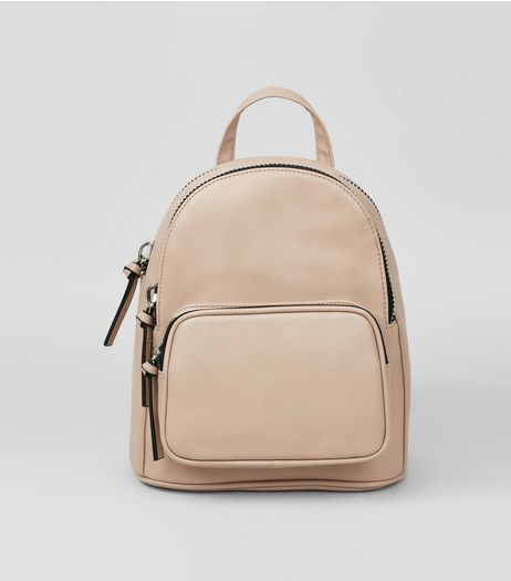Shell Pink Chunky Zip Mini Backpack | New Look
