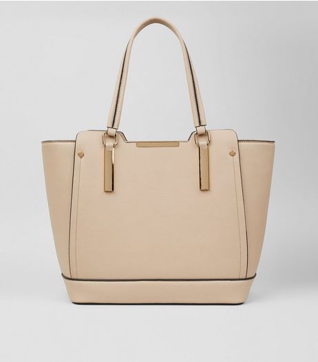 Shell Pink Metallic Trim Tote Bag | New Look