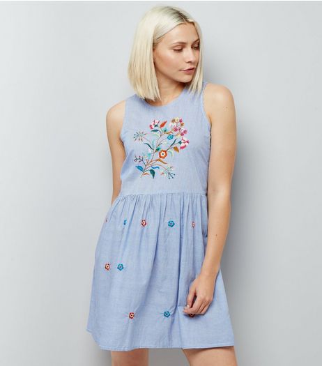 Anita and Green Blue Floral Embroidered Dress | New Look
