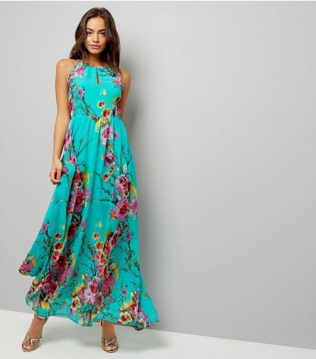 Blue Vanilla Turquoise Floral Print Maxi Dress | New Look