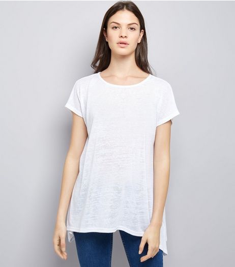 White Hanky Hem T-Shirt | New Look