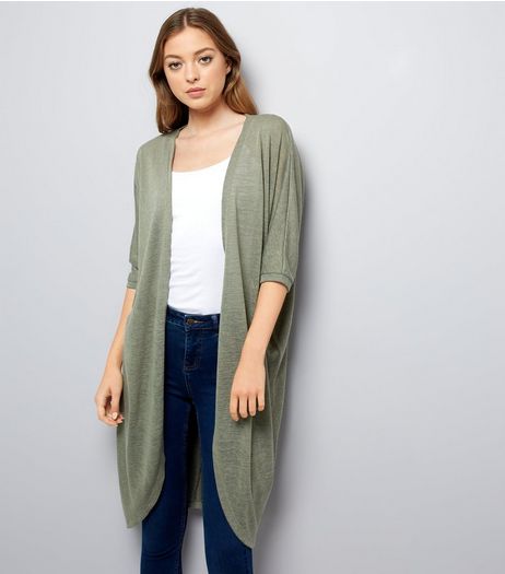 Khaki Cocoon Cardigan | New Look