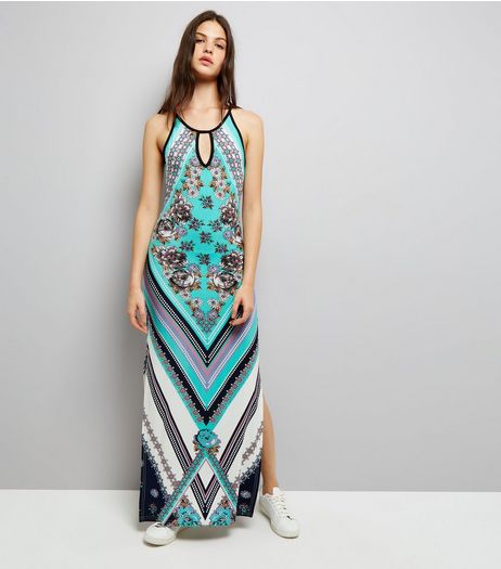 Blue Vanilla Turquoise Abstract Print Maxi Dress | New Look